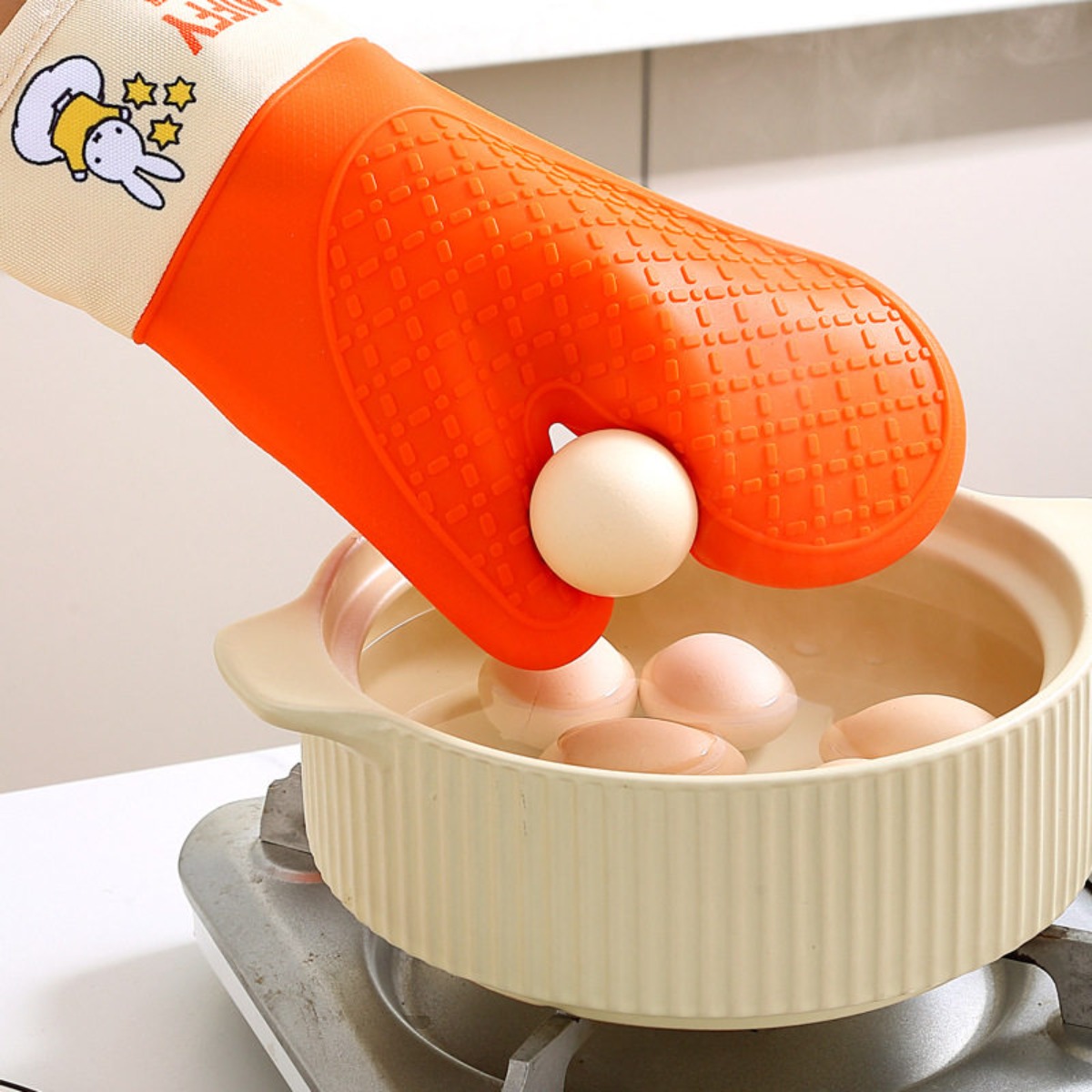 Oven Mitt Silicone - 귀여운 미피 토끼 모양의 실리콘 소재