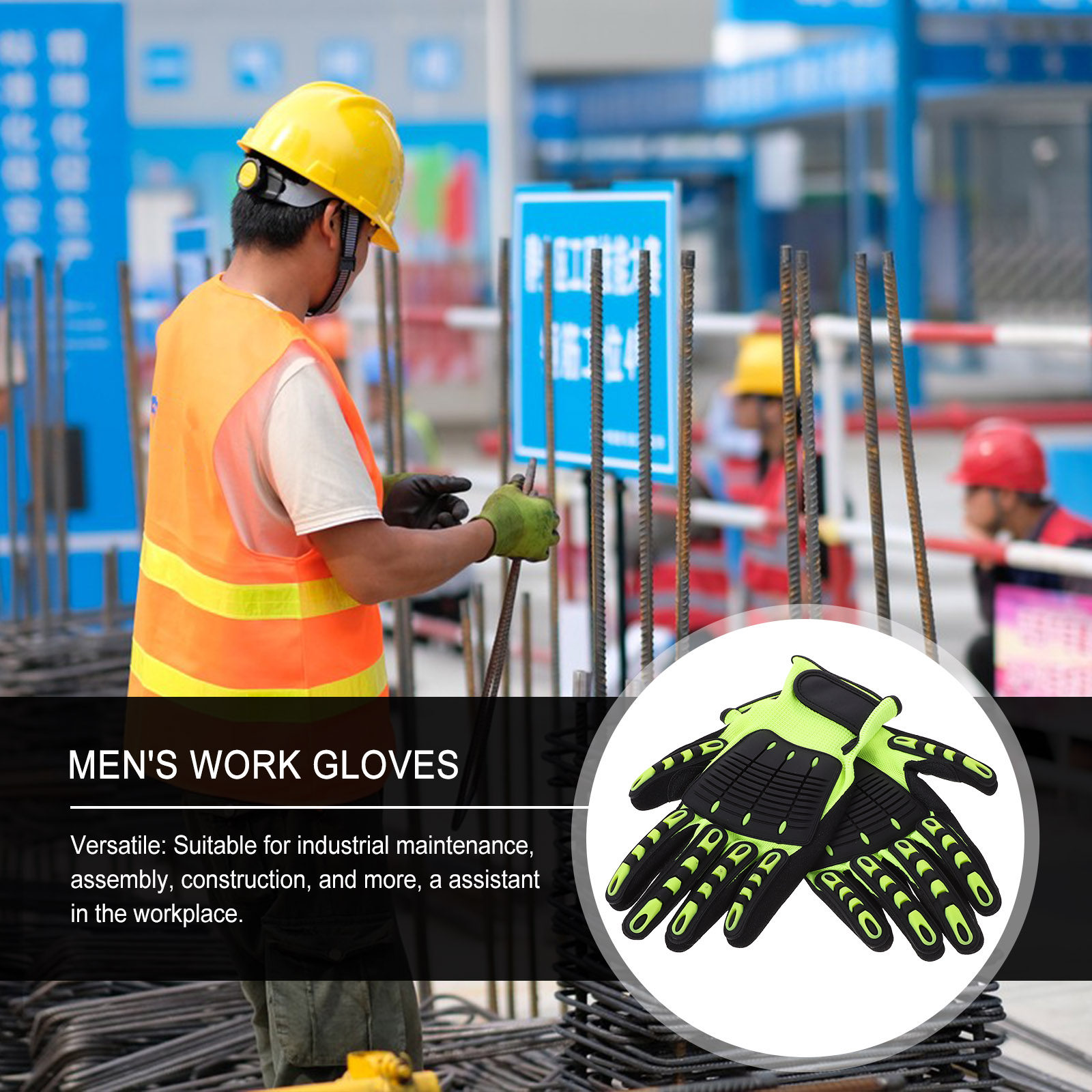 1켤레의 보호용 작업용 장갑, 절단 방지 및 충격 방지 - Work Glove Impact 리뷰 및 가격