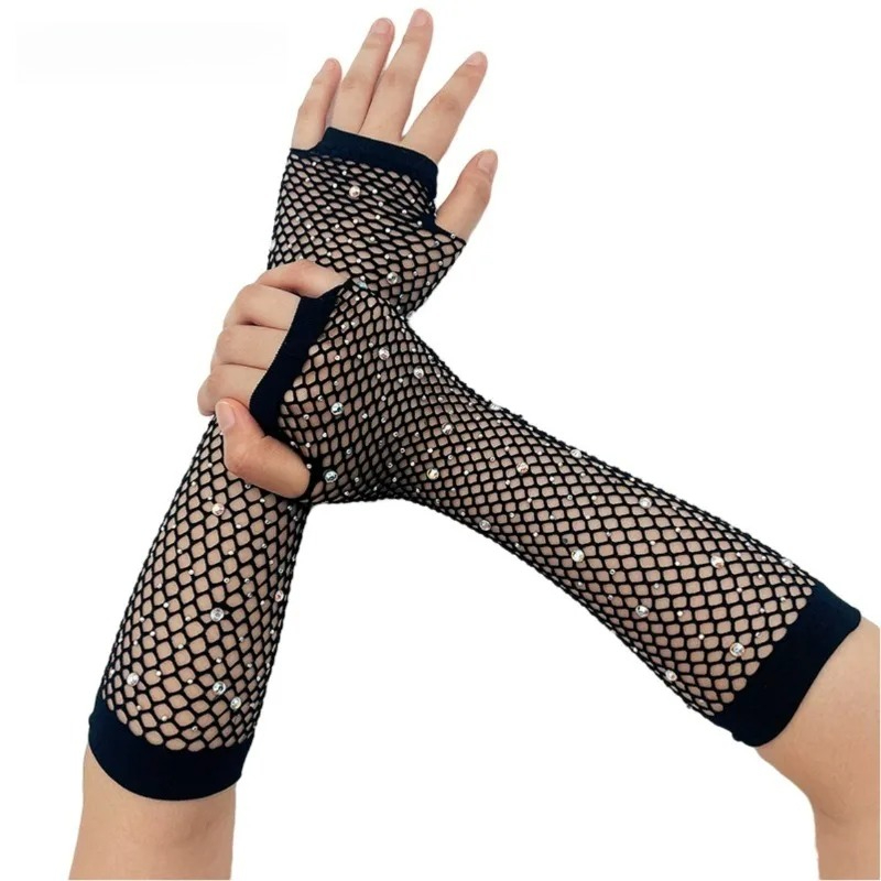웨딩 통기성 핑거리스 장갑 여성용 피쉬넷 슬리브 Y2k - Fingerless Glove Knit 리뷰 및 가격