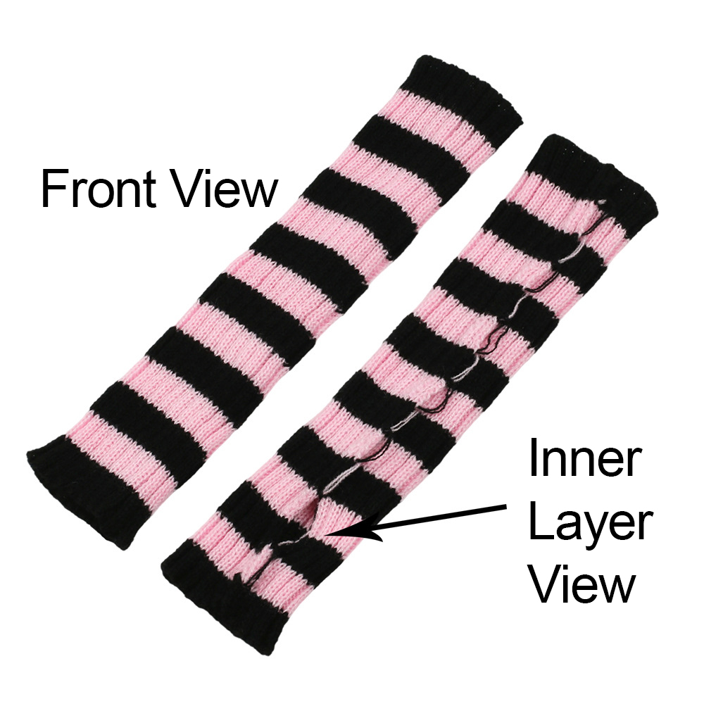 Y2K 스트라이프 무지개 팔토시 여성용 데일리 웨어 고 - Fingerless Glove Knit 리뷰 및 가격